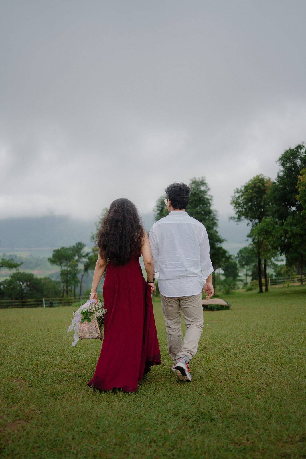 Couple walking hand in hand