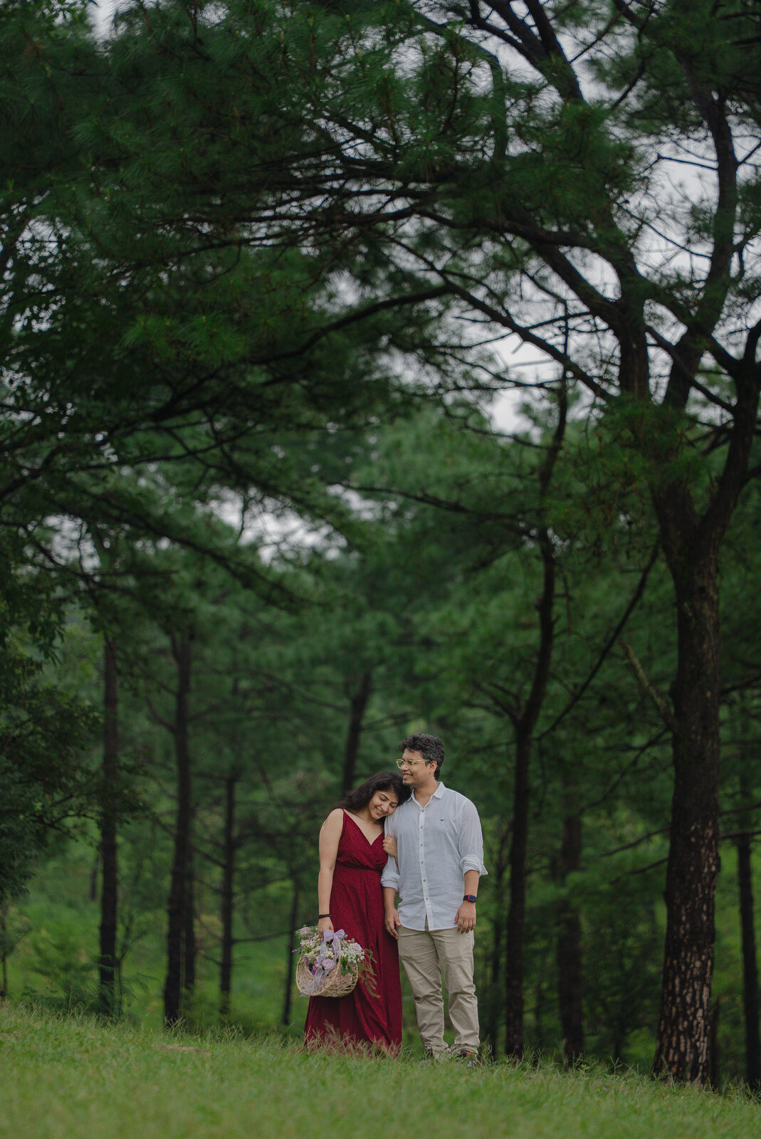 Prateek and Riya in the pines