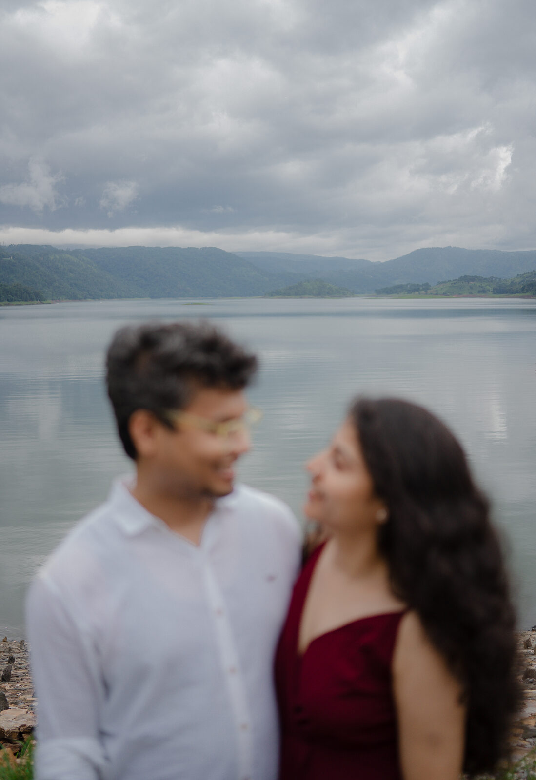 Prateek and Riya by the lake